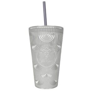 Starbucks White Pearl Shell Mermaid Siren Scales Cold Cup Tumbler 16‎ oz Grande